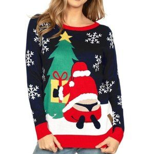 Tipsy Elves Ugly Christmas Sweater SANTA IN A THONG Womens Small